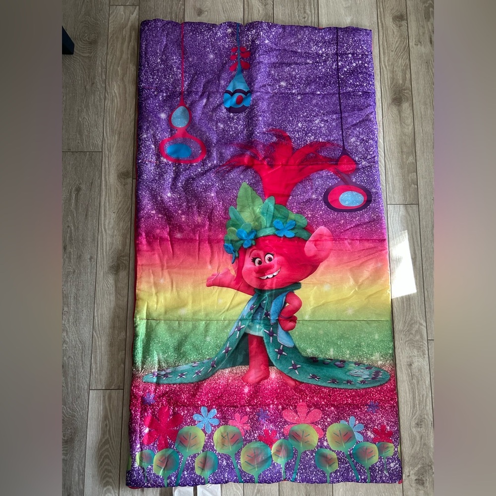 DreamWorks Trolls Sleeping Bag-Poppy-Camping-Sleepover- 30”x54” w/Backpack Cover